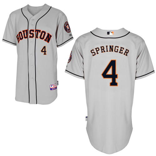 George Springer #4 Youth Baseball Jersey-Houston Astros Authentic Road Gray Cool Base MLB Jersey